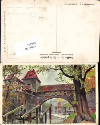 618232,Künstler Lithographie Heinrich Kley Nürnberg Kasematten