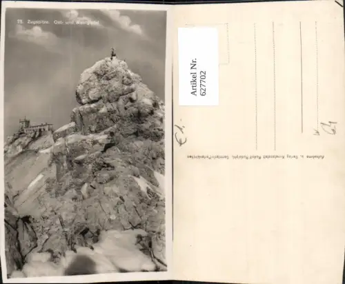 627702,Foto Ak Zugspitze Ost-u. Westgipfel Garmisch-Partenkirchen