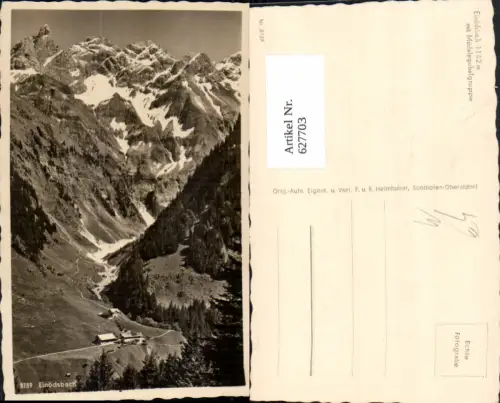 627703,Foto Ak Einödsbach m. Mädelegabelgruppe Oberstdorf