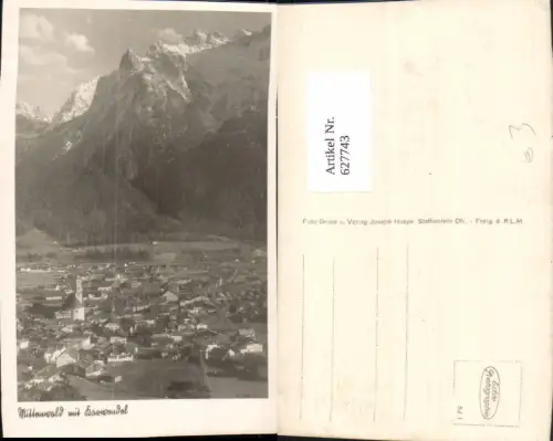 627743,Foto Ak Mittenwald m. Karwendel