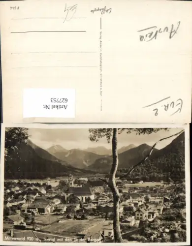 627753,Foto Ak Mittenwald Isartal m. d. Tiroler Bergen