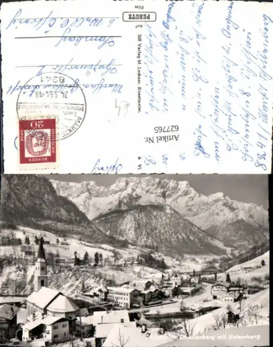 627765,Foto Ak Marktschellenberg Schellenberg m. Untersberg Winteransicht