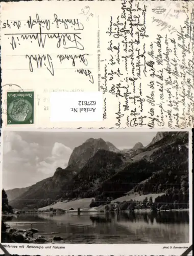 627812,Foto Ak Ramsau bei Berchtesgaden Hintersee m. Reiteralpe u. Halsalm pub U. Bornemann 931