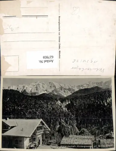 627959,Garmisch-Partenkirchen Almwirtschaft Hintergraseck m. Wetterstein