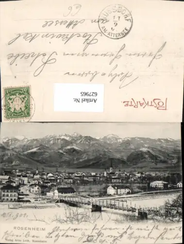 627965,Rosenheim Ansicht m. Brücke
