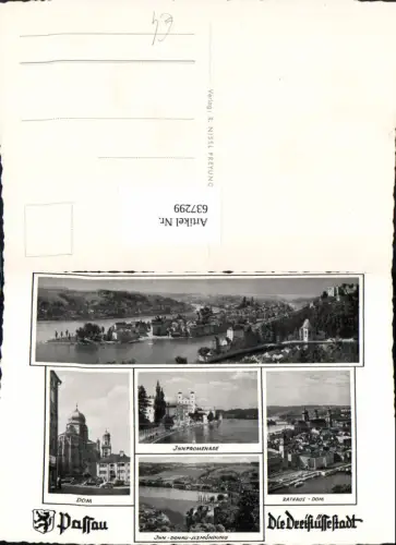 637299,Mehrbild Ak Passau Innpromenade Rathaus Dom Inn-Donau-Ilzmündung