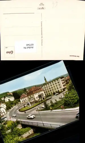637543,Bad Brückenau Ansicht m. Brücke VW Käfer