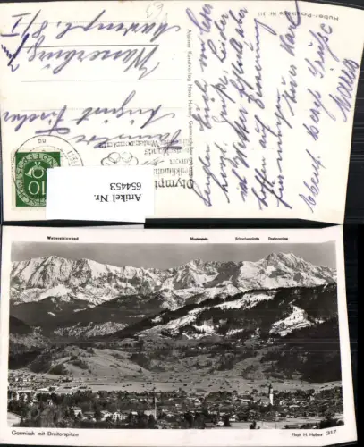 654453,Foto Ak Garmisch Garmisch-Partenkirchen m. Dreitorspitze pub H. Huber 317
