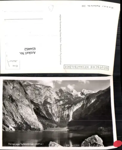 654462,Foto Ak Obersee geg. Teufelshörner Schönau am Königssee pub H. Huber 1048
