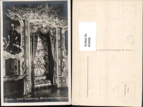 654568,Foto Ak München Schloss Nymphenburg Amalienburg Schlafzimmer Interieur
