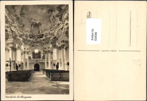 654598,Foto Ak Wieskirche b. Steingaden Innenansicht