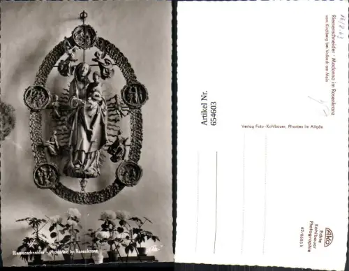 654603,Foto Ak Kirchberg b. Volkach a. Main Riemenscheider Madonna i. Rosenkranz