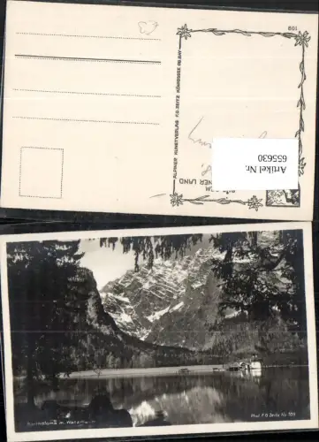 655630,Foto Ak Kirche St Bartholomä mit Watzmann Schönau am Königssee