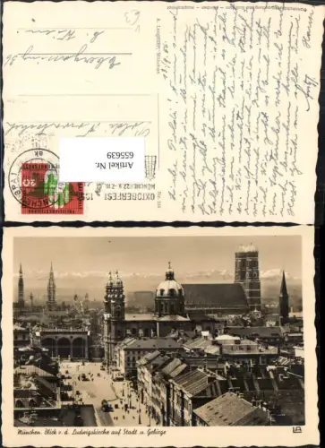 655639,Foto Ak München Blick v. d. Ludwigskirche auf Stadt u. Gebirge pub A. Lengauer