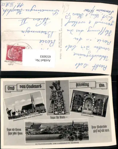 655693,Mehrbild Ak Altötting Gnadenmutter Gnadenkapelle Kirche Altar