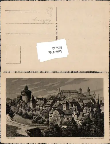 655712,Künstler Ak Lütkenmeyer Nürnberg Panorama v. Hallertor
