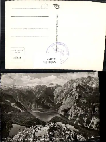 655847,Schönau am Königssee Blick v. Jenner auf Stein. Meer Königssee u. Watzmann