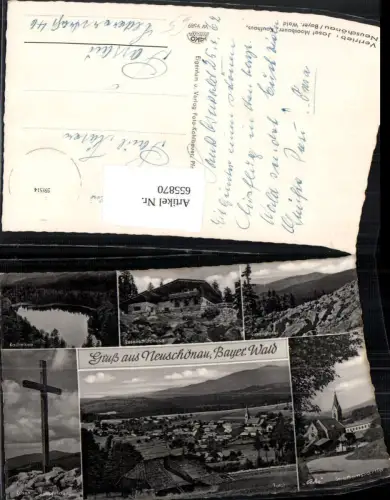 655870,Mehrbild Ak Neuschönau Bayer. Wald Lusen-Gipfelkreuz Rachelsee