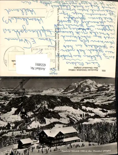 655891,Foto Ak Alpenhotel Schönblick über Oberstdorf Allgäu Wintersport