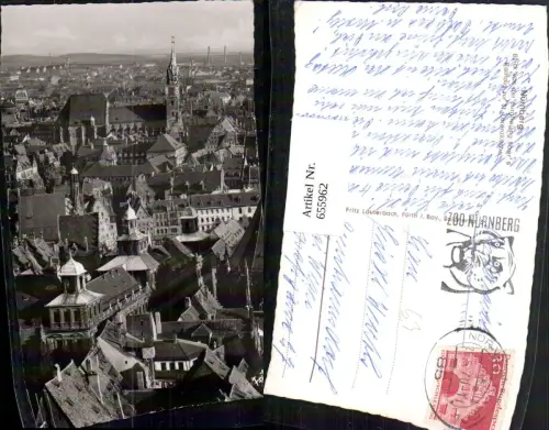 655962,Foto Ak Nürnberg Blick v. d. Burgfreiung übers Rathaus zur St Lorenzkirche