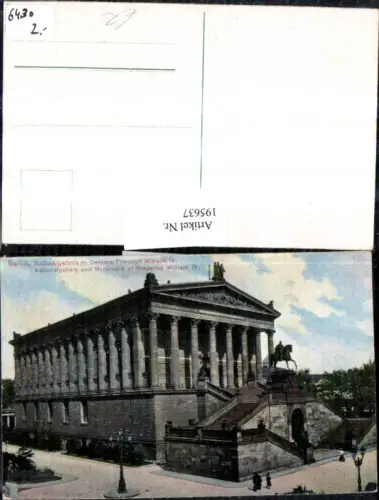 195637,Berlin Nationalgallerie m. Denkmal Friedrich Wilhelm 4
