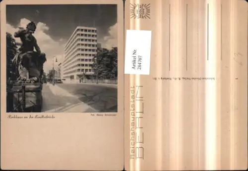 284707,Berlin Hochhaus an d. Bendlerbrücke Statue Straßenansicht