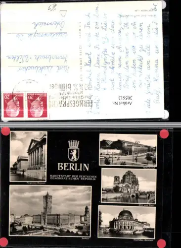 305613,Berlin Rathaus Dom Ostbahnhof Museen Mehrbildkarte pub VEB 15euro917