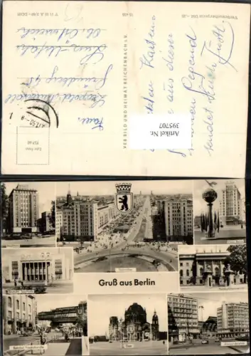 395707,Berlin Dom Kirche Sporthalle Hochhaus Bahnhof Haus Berlin Mehrbildkarte pub VEB