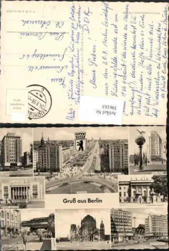 396163,Berlin Dom Kirche Bahnhof Sporthalle Hochhaus Mehrbildkarte