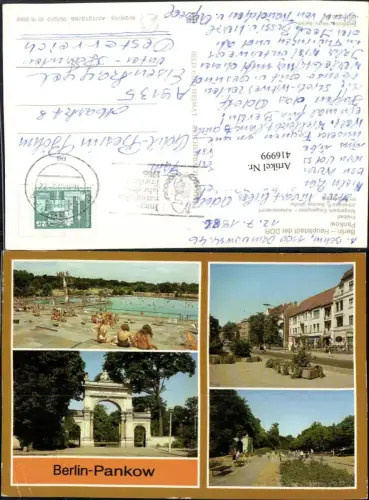 416999,Berlin Pankow Freibad Bürgerpark Mehrbildkarte pub VEB