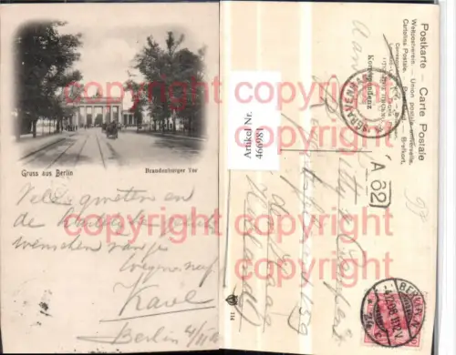 466981,Gruß aus Berlin Brandenburger Tor Straßenansicht