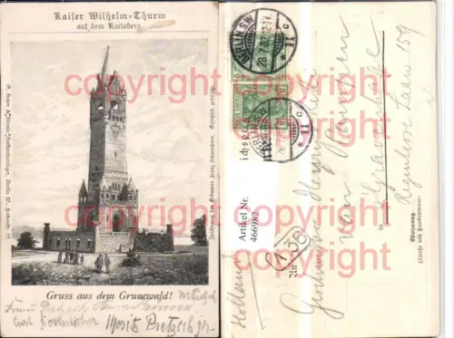 466982,Berlin Grunewald Karlsberg Kaiser Wilhelm-Turm