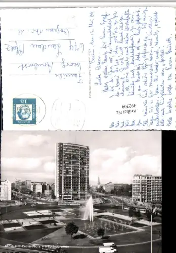 492309,Berlin Ernst-Reuter-Platz m. Springbrunnen Kreisverkehr