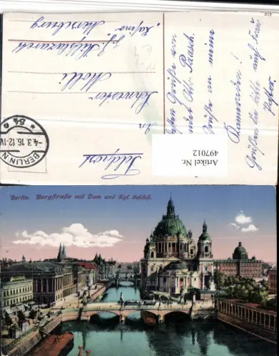 497012,Berlin Burgstraße m. Dom u. Schloss Brücke Feldpost