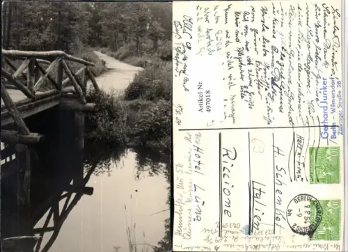 497018,Berlin Wilmersdorf Wegpartie Brücke Wald pub Foto Gerhard Junker