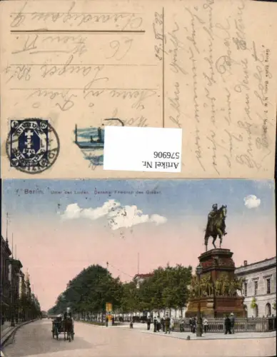 576906,Berlin Unter den Linden Denkmal Friedrich des Großen Kutsche