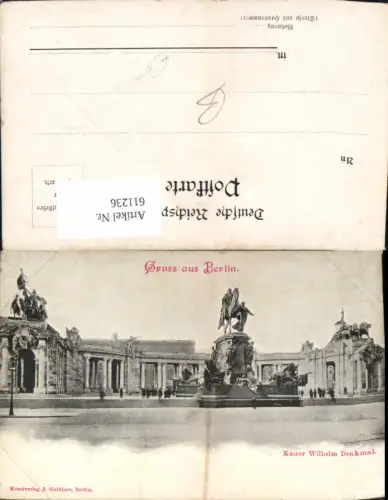 611236,Litho Berlin Kaiser Wilhelm Denkmal