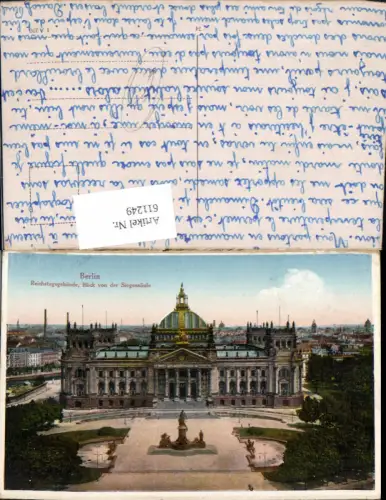 611249,Berlin Reichstagsgebäude Blick v. d. Siegessäule