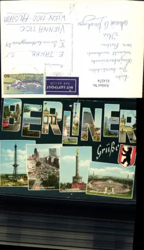 614374,Mehrbild Ak Berlin Berliner Bär Funkturm Kurfürstendamm Siegessäule