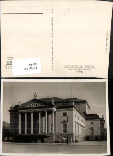654440,Foto Ak Berlin Staatsoper Oper Unter den Linden