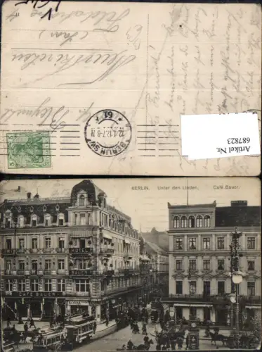 687823 Berlin Unter den Linden Cafe Bauer Straßenbahn