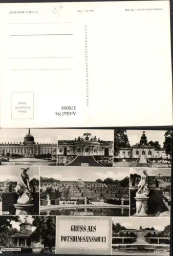 370068,Potsdam Sanssouci Schloss Palais Venus Merkur Statue Mehrbildkarte pub VEB 4euro904