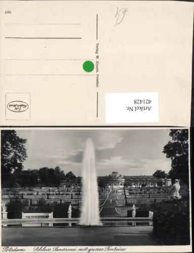 421428,Potsdam Schloss Sanssouci m. Großer Fontaine Fontäne