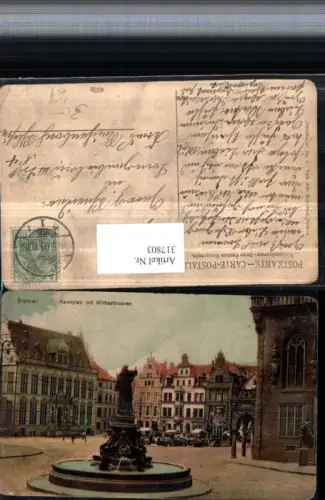 317803,Bremen Marktplatz m. Willhadibrunnen Brunnen