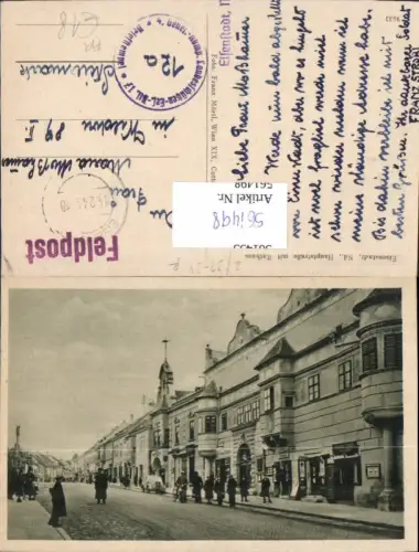 561498,Eisenstadt Hauptstrasse m. Rathaus FP 4. Gener. Komp. Landesschützen Ers. Btl. 17