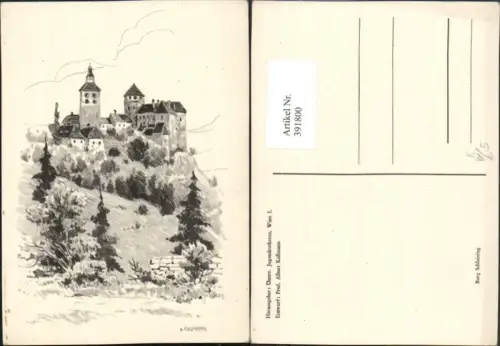 391800,Künstler AK Burg Schlaining b. Stadtschlaining pub Österreichisches Jugendrotkreuz