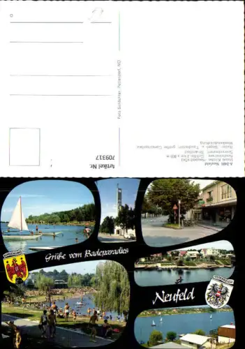 709317 Mehrbild AK Neufeld a. d. Leitha Kirche Seerestaurant Strandbad