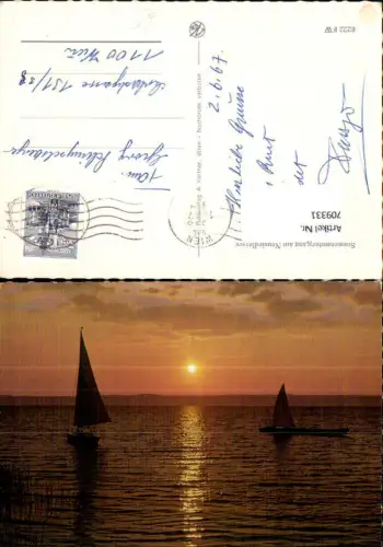 709331 Sonnenuntergang am Neusiedlersee Segelboote