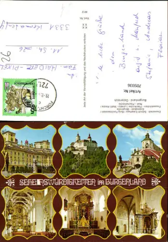 709336 Mehrbild AK Eisenstadt Schloss Esterhazy Burg Forchtenstein Frauenkirche Rust Fischerkirche