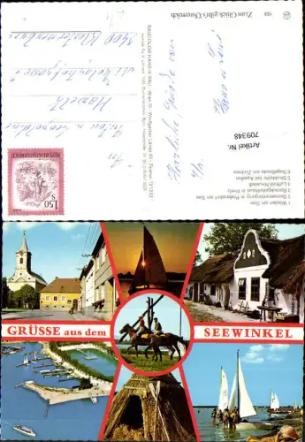 709348 Mehrbild AK Seewinkel Weiden a. See Strohhütte Apetlon Segelboote a. Zicksee